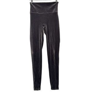 SPANX High Rise Velvet Leggings Gray Size M Shaping Versatile Ankle Festive Soft